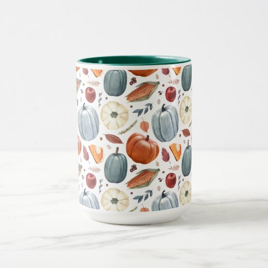 Herfst Pompoenen & Herfst Bladeren Patroon Mok (Midden)