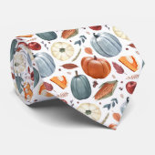 Herfst Pompoenen & Herfst Bladeren Patroon Stropdas (Opgerold)