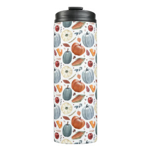 Herfst Pompoenen & Herfst Bladeren Patroon Thermosbeker