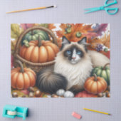 Herfst pompoenen herfstbladeren Ragdoll Cat Tissuepapier (Craft)