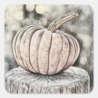  Herfst pompoenen herfstkleuren waterverf Squa Vierkante Sticker