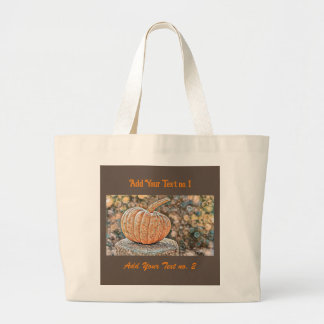 Herfst pompoenen herfstkleuren waterverf Thro Grote Tote Bag