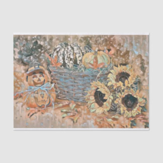  Herfst pompoenen herfstkleuren waterverf Tiss Tissuepapier