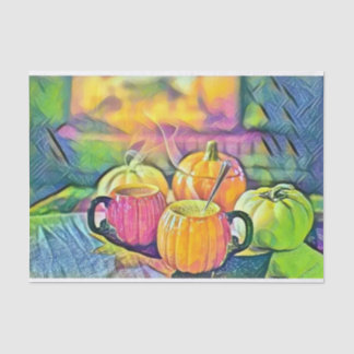 Herfst pompoenen herfstkleuren waterverf Tissuepapier