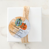 Herfst pompoenen Hij of Zij Gender Onthullen Dank Bedankjes Labels (In situ)