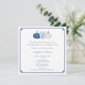 Herfst pompoenen iets blauw chic Vrijgezellenfeest Kaart (Staand voorkant)