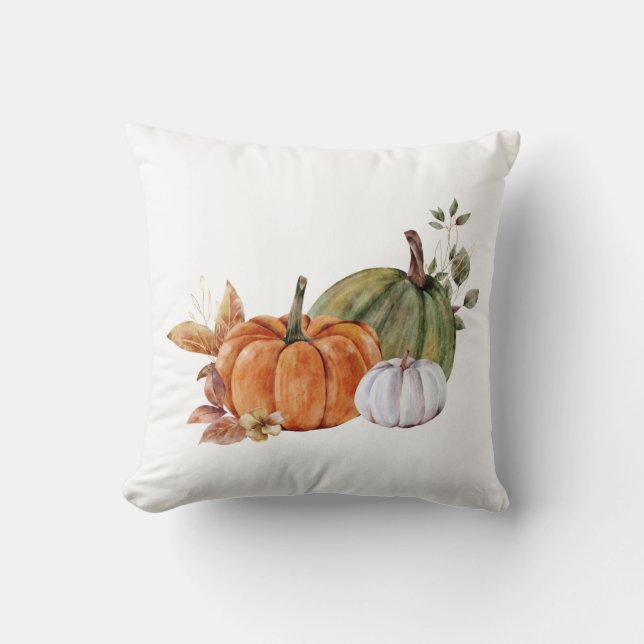 Herfst pompoenen in Oranje, wit en groen Kussen (Voorkant)