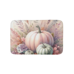 Herfst pompoenen pastel kleuren waterverf schilder badmat