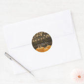 Herfst pompoenen String Lights Rustiek Dank u Favo Ronde Sticker (Envelop)