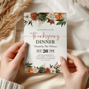 Herfst Pompoenen Thanksgiving Dinner Kaart