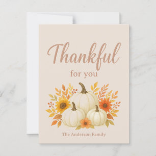 Herfst Pompoenen & Zonnebloemen Elegante Thanksg Briefkaart