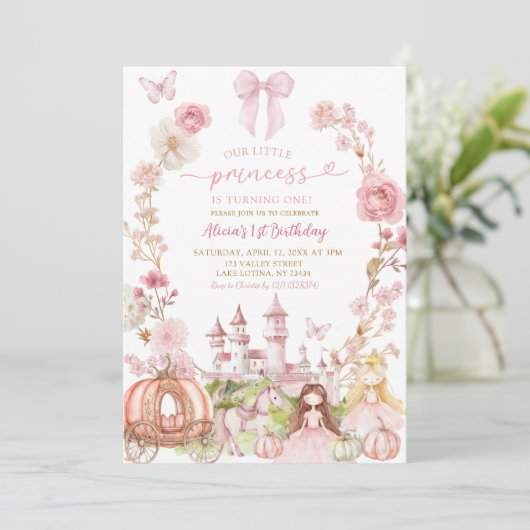 Herfst pompoenkoets Prinses Koninkrijksverjaardag Kaart (Staand voorkant)