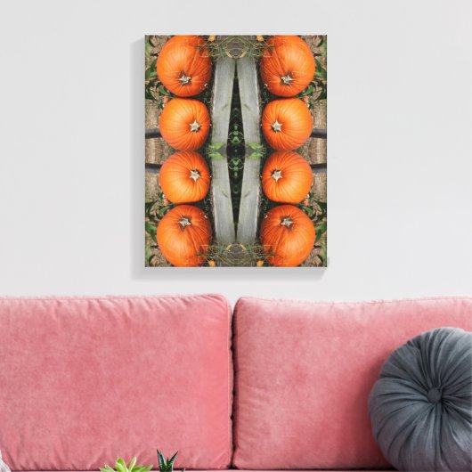 Herfst pompoenpaar Abstract Canvas Afdruk (Insitu (Woonkamer))