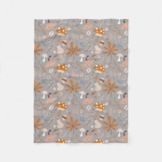 Herfst pompoenveld met valkleppen en paddenstoelen fleece deken