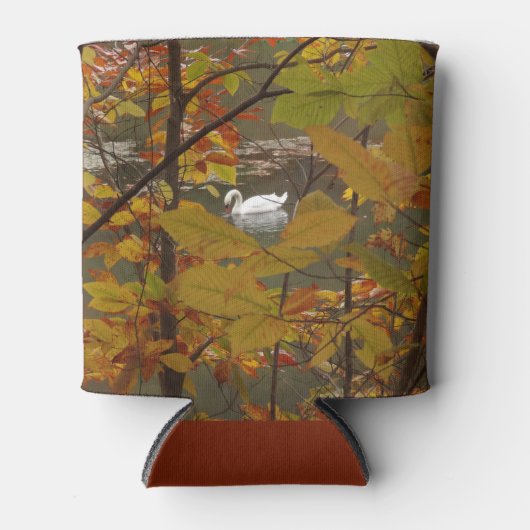 Herfst Pond met Zwan Blikjeskoeler (Voorkant)