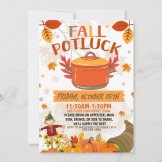 Herfst Potluck Invitation, Uitnodiging herfstlunch