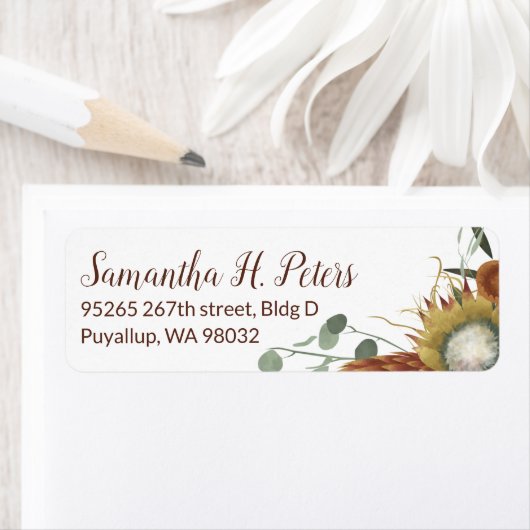 Herfst Protheevloer en eucalyptusAdresetiketten Etiket (Insitu)