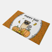 Herfst Pug Dog (fawn) pompoenen luiers Deurmat (Schuin)