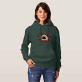 Herfst Pug met bladeren, pompoenen en zonnebloemen Hoodie (Voorkant volledig)