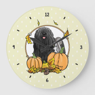 Herfst Puli Dog (zwart) pompoenen blazen schimmels Grote Klok