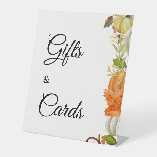 Herfst Pumkin Herfst Vrijgezellenfeest Cadeaus & K Reclamebord Met Voetstuk (Voorkant)