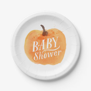 Herfst Pumpkin Autumn   Baby shower Papieren Bordje