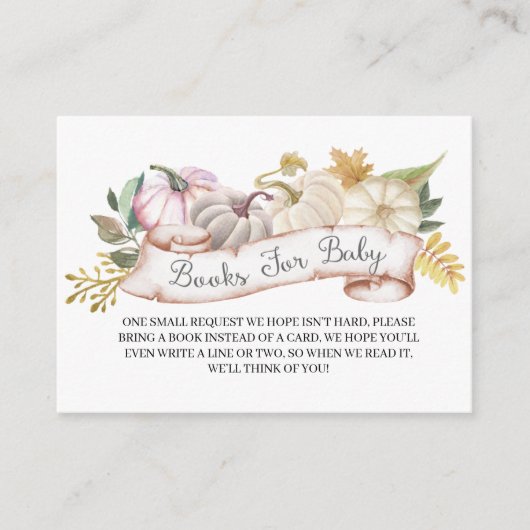 Herfst Pumpkin Autumn Books for Baby Enclosure Car Informatiekaartje (Voorkant)