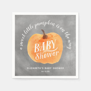 Herfst Pumpkin Autumn Chalkboard Baby shower Servet
