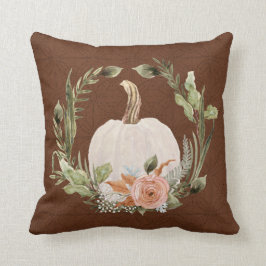 Herfst Pumpkin Autumn Peach Rust Floral Moss Folia Kussen