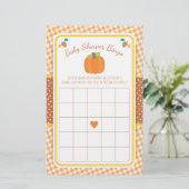 Herfst Pumpkin Baby shower Bingo Game (Staand voorkant)