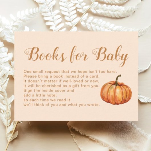 Herfst Pumpkin Baby shower Book Request Informatiekaartje