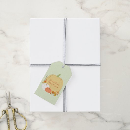 Herfst Pumpkin Baby shower Cadeaulabel (Met Touw)