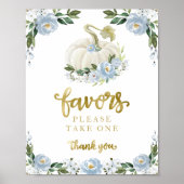 Herfst Pumpkin Baby shower Favors Sign Poster (Voorkant)