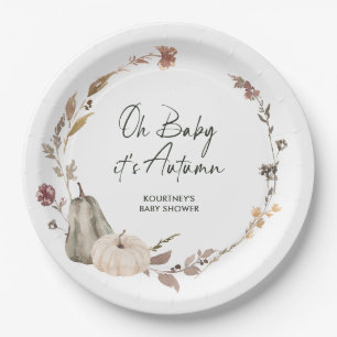Herfst Pumpkin Baby Shower Papieren Bordje