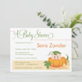 Herfst Pumpkin Baby shower Uitnodiging (Staand voorkant)