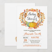 Herfst Pumpkin Baby shower Uitnodiging Kaart (Voorkant / Achterkant)