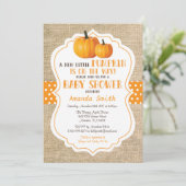 Herfst Pumpkin-Baby shower-uitnodigingskaart Burla Kaart (Staand voorkant)