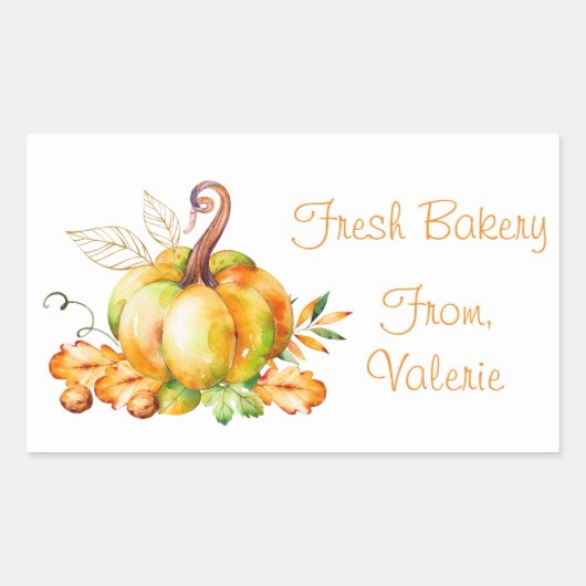 Herfst Pumpkin Bakery Label (Voorkant)
