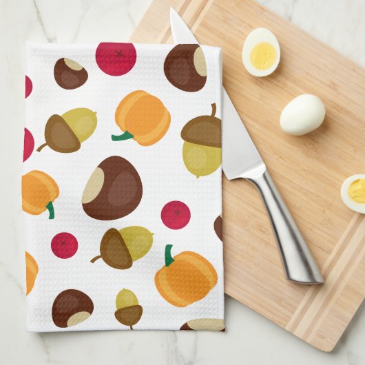 Herfst Pumpkin Berries Pattern Theedoek (Quarter Fold)