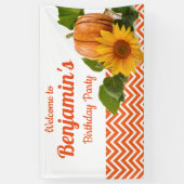 Herfst Pumpkin Birthday Spandoek (Verticaal)