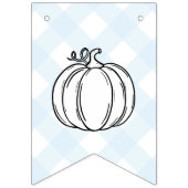 Herfst Pumpkin Blue Gingham Baby shower Bunting Fl Vlaggetjes (Tweede vlag)