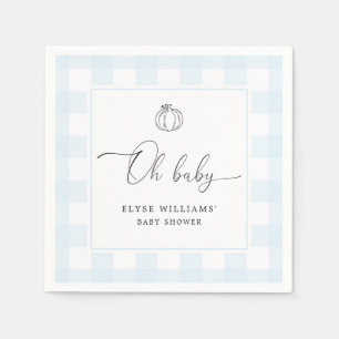 Herfst Pumpkin Blue Gingham Oh Baby Napkin Servet
