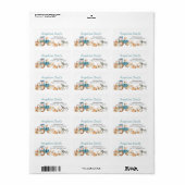 Herfst Pumpkin Boerderij Animal Tractor Label (Full Sheet)