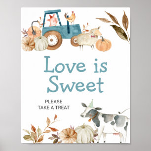 Herfst Pumpkin Boerderij Animal Tractor Love is Sw Poster