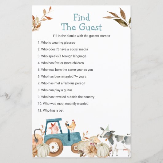 Herfst Pumpkin Boerderij Dier Zoek het gastspel (Voorkant)