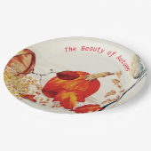 Herfst Pumpkin-Bord nog leven ~ Papier Papieren Bordje (Gekanteld)