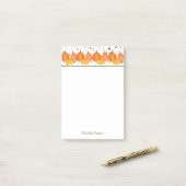 Herfst Pumpkin Border - Gepersonaliseerd Post-it® Notes (Op bureau)