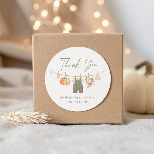 Herfst Pumpkin Boy Babykleding Baby shower Ronde Sticker