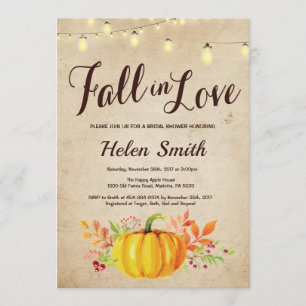 Herfst Pumpkin Bridal Shower Kaart