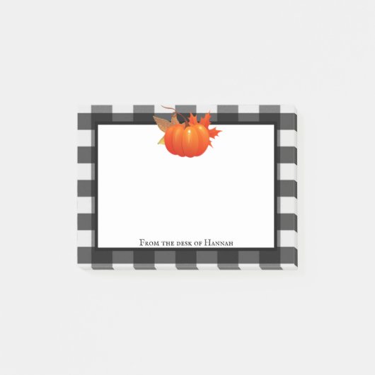 Herfst Pumpkin Buffalo Aangepaste notities Post-it® Notes (Voorkant)